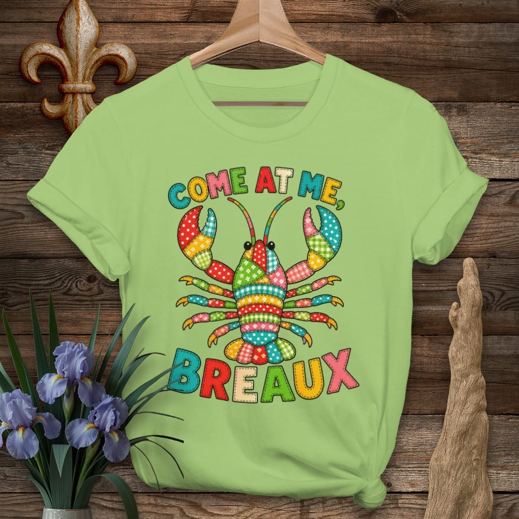 Lime / S Louisiana Come at Me Breaux Quilt T-Shirt by Laissez Faire Wear