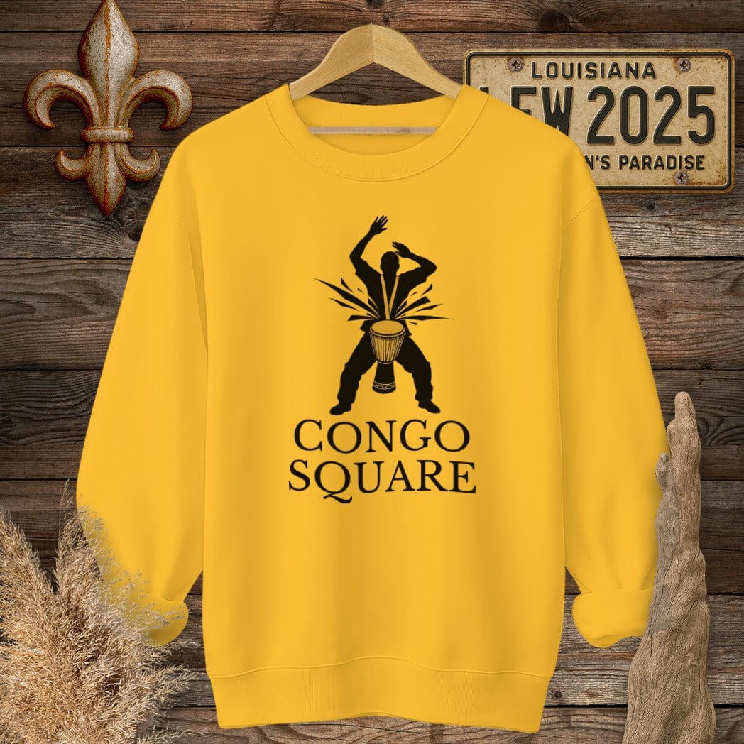 S / Gold Louisiana Congo Square Sweatshirt by Laissez Faire Wear