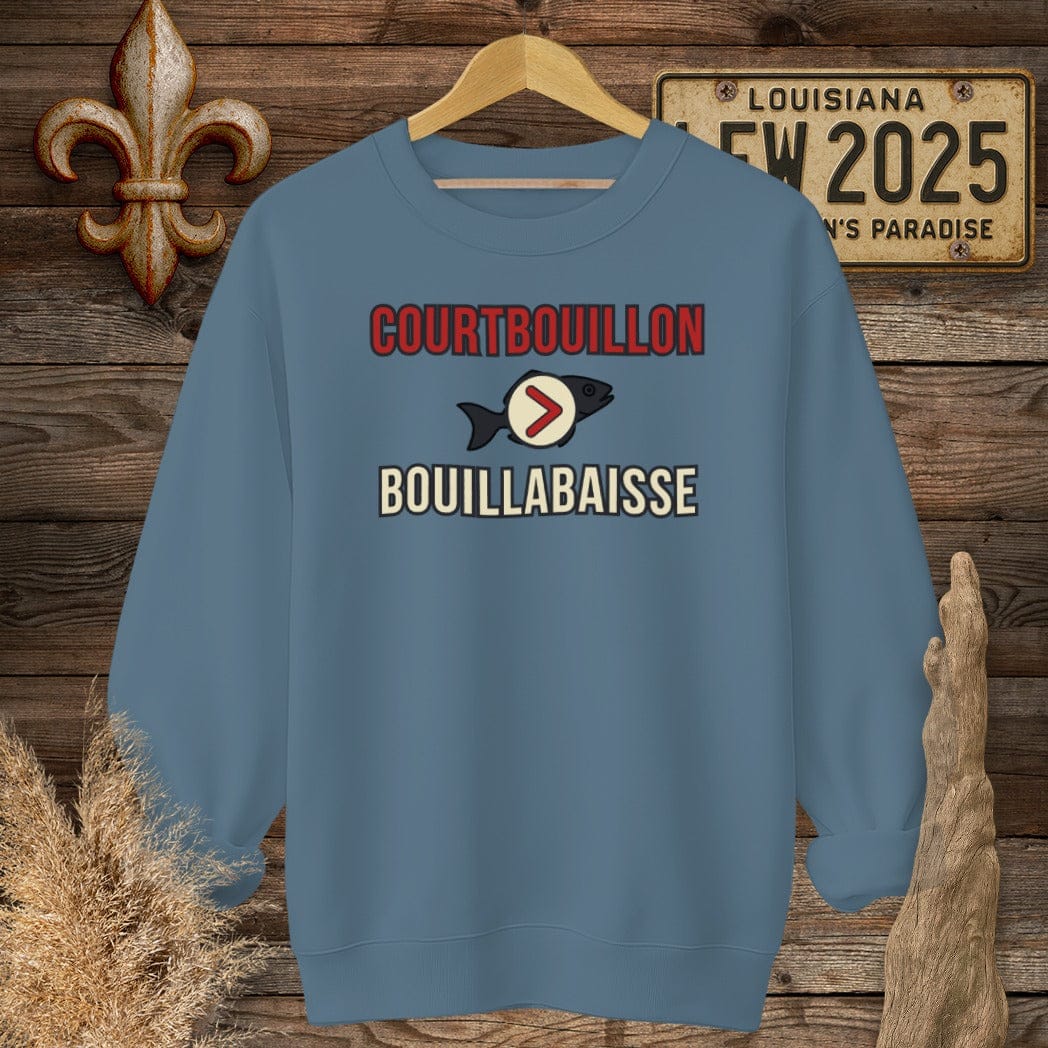 S / Indigo Blue Louisiana Courtbouillon > Bouillabaisse Sweatshirt by Laissez Faire Wear