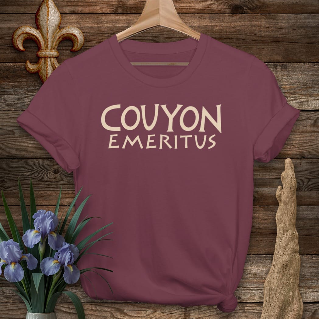 S / Maroon Louisiana Couyon Emeritus T-Shirt by Laissez Faire Wear