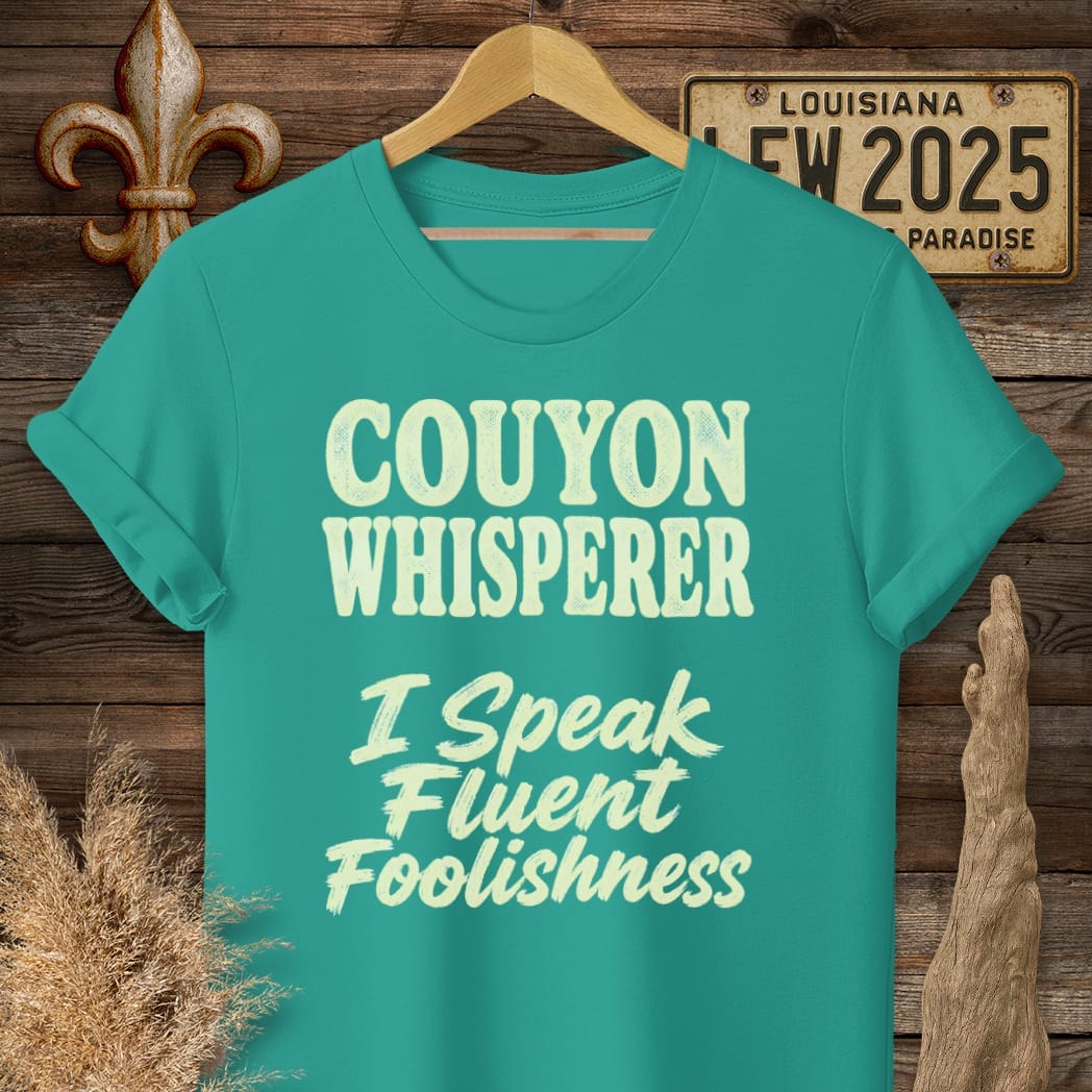 S / Jade Dome Louisiana Couyon Whisperer T-Shirt by Laissez Faire Wear