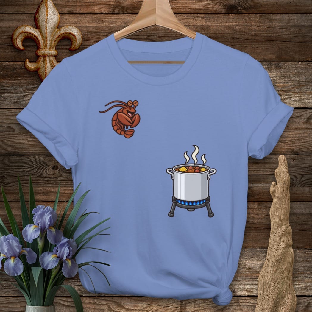 S / Iris Louisiana Crawfish Cannonball T-Shirt by Laissez Faire Wear