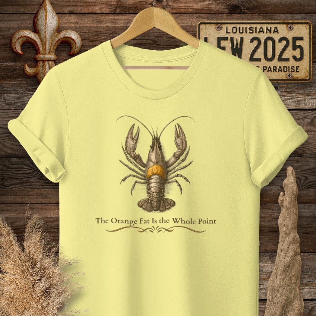 S / Cornsilk Louisiana Crawfish Fat T-Shirt by Laissez Faire Wear