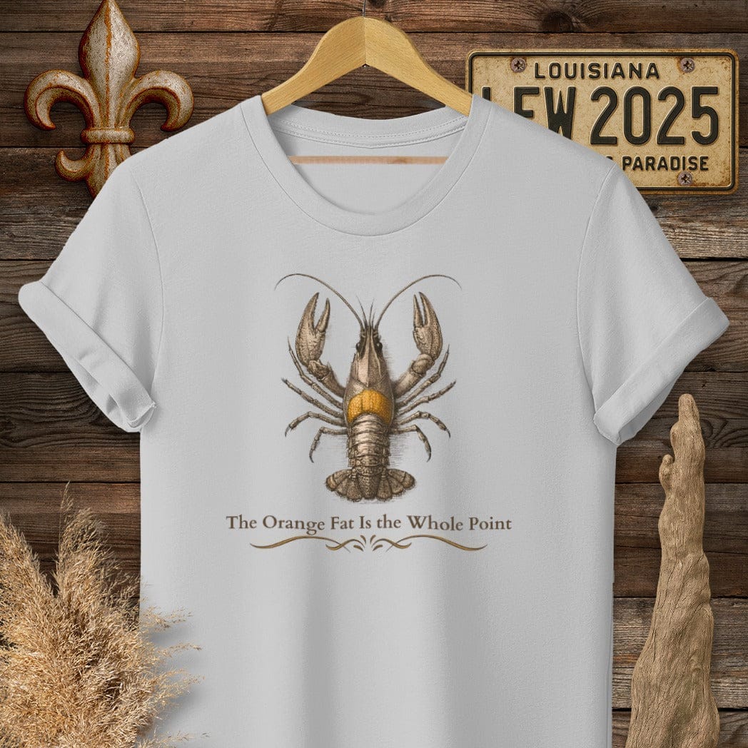 S / Sport Grey Louisiana Crawfish Fat T-Shirt by Laissez Faire Wear