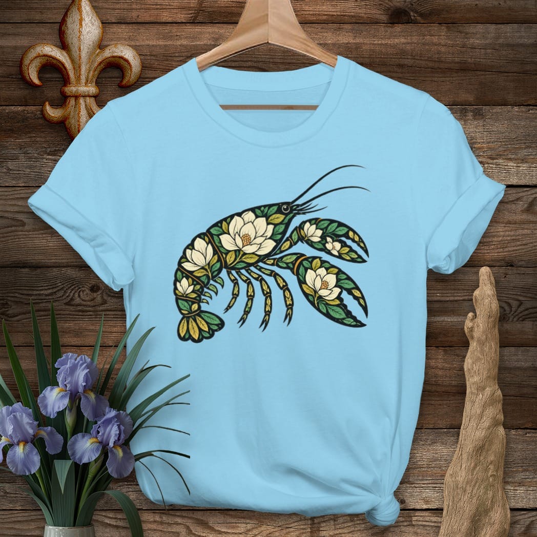 S / Sky Louisiana Crawnolia T-Shirt by Laissez Faire Wear