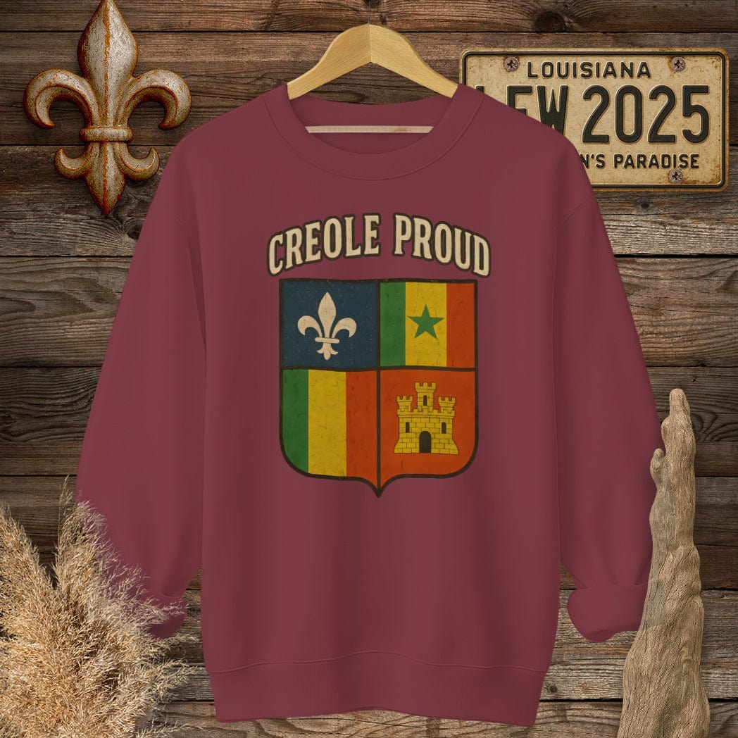S / Garnet Louisiana Creole Proud Sweatshirt by Laissez Faire Wear