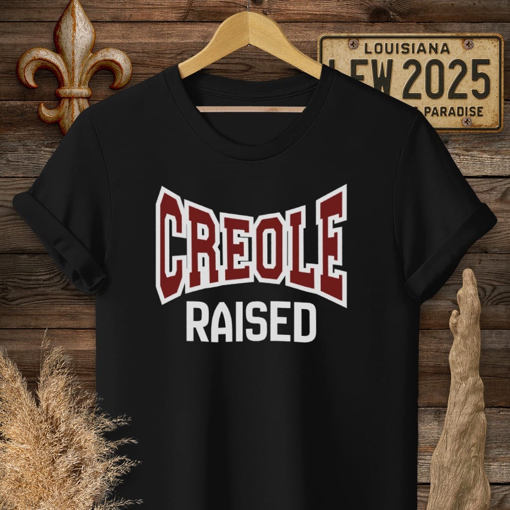 S / Black Louisiana Creole Raised T-Shirt by Laissez Faire Wear
