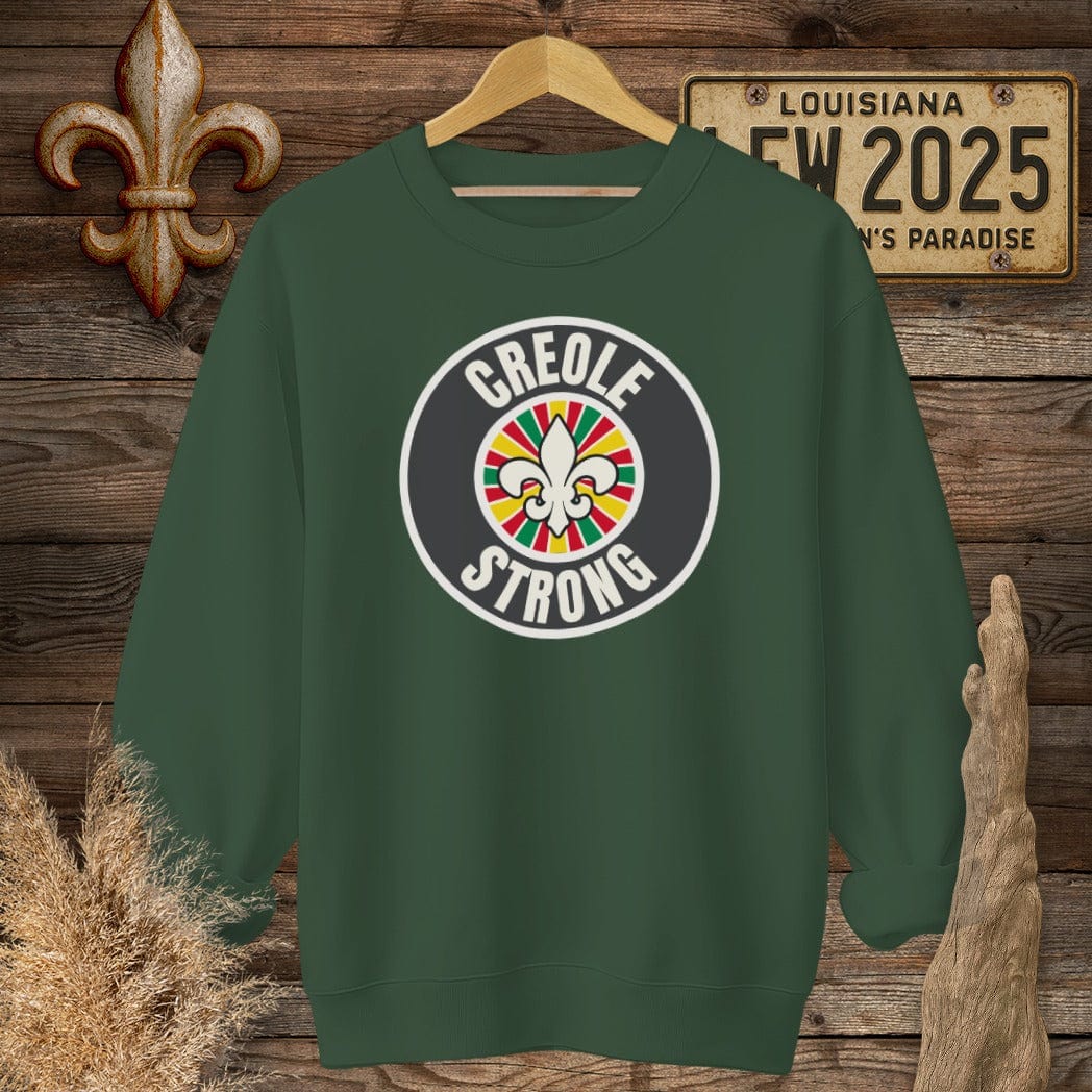 S / Forest Green Louisiana Creole Strong Sweatshirt by Laissez Faire Wear