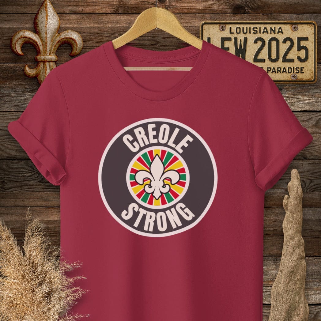 S / Cardinal Red Louisiana Creole Strong T-Shirt by Laissez Faire Wear
