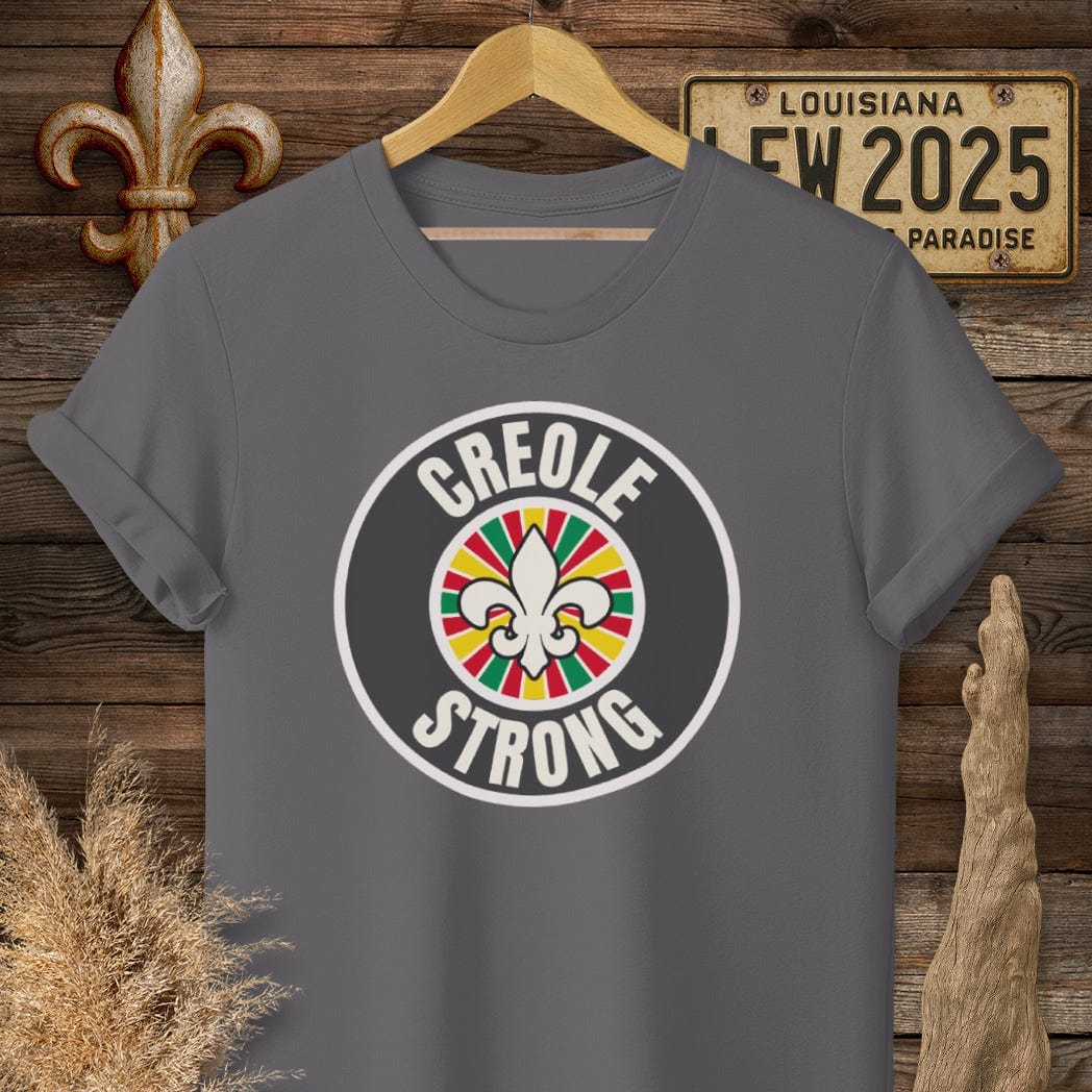 S / Charcoal Louisiana Creole Strong T-Shirt by Laissez Faire Wear