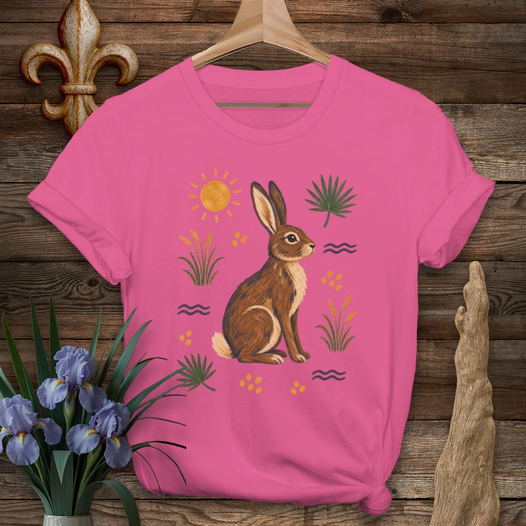 S / Heliconia Louisiana Cypress Swamp Rabbit T-Shirt by Laissez Faire Wear