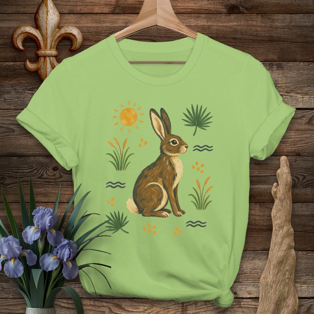 S / Lime Louisiana Cypress Swamp Rabbit T-Shirt by Laissez Faire Wear