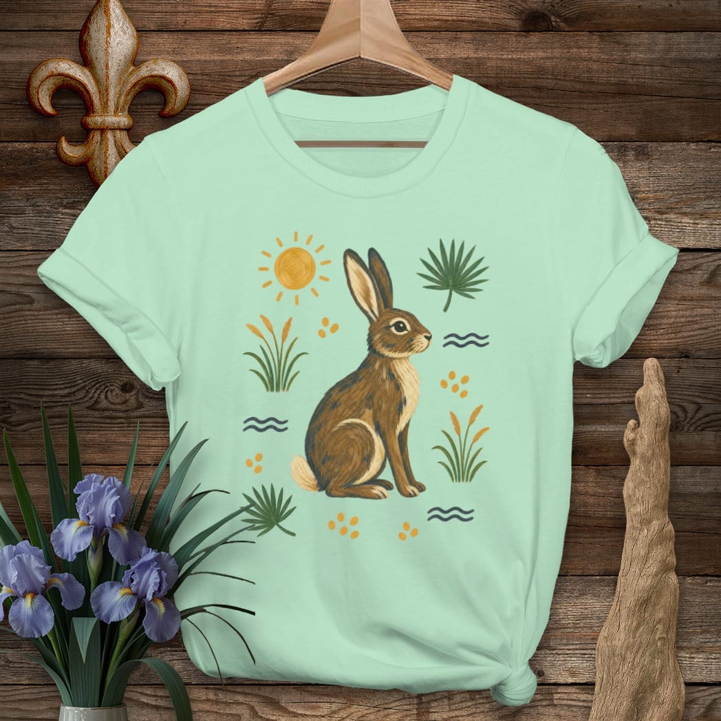 S / Mint Green Louisiana Cypress Swamp Rabbit T-Shirt by Laissez Faire Wear