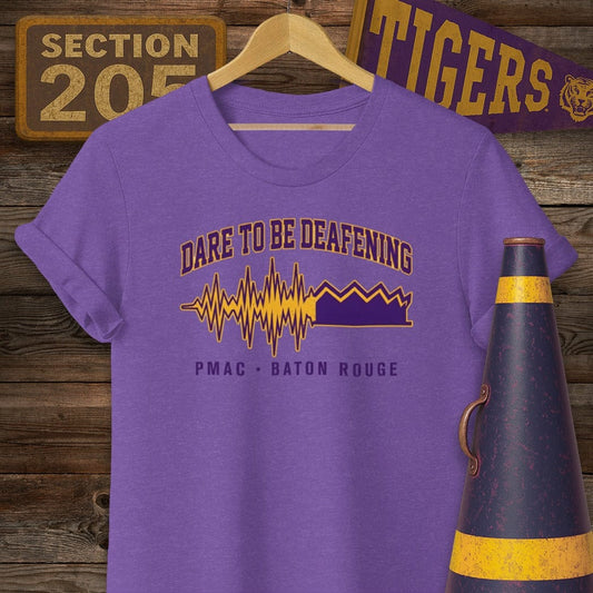S / Heather Purple Louisiana Dare To Be Deafening T-Shirt by Laissez Faire Wear