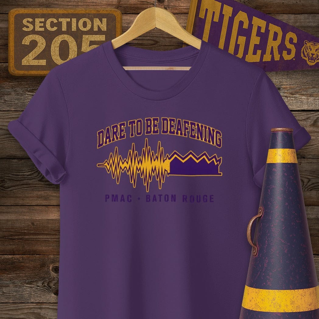 S / Purple Louisiana Dare To Be Deafening T-Shirt by Laissez Faire Wear