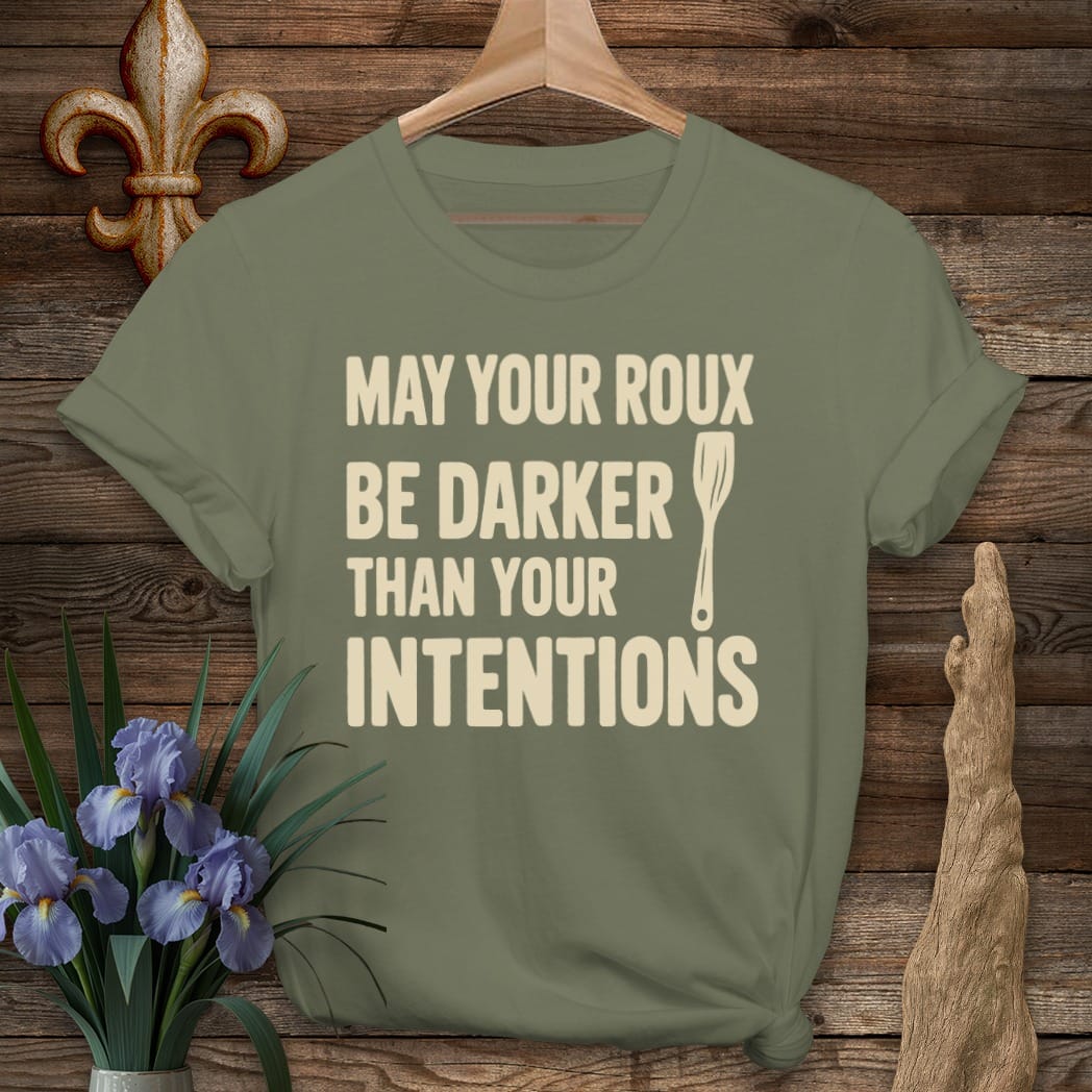 S / Military Green Louisiana Darker Than Intentions T-Shirt by Laissez Faire Wear