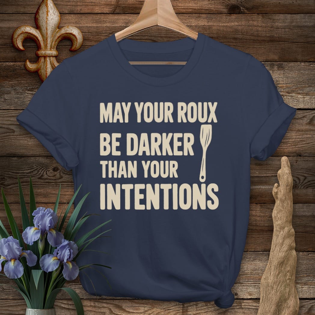 S / Navy Louisiana Darker Than Intentions T-Shirt by Laissez Faire Wear