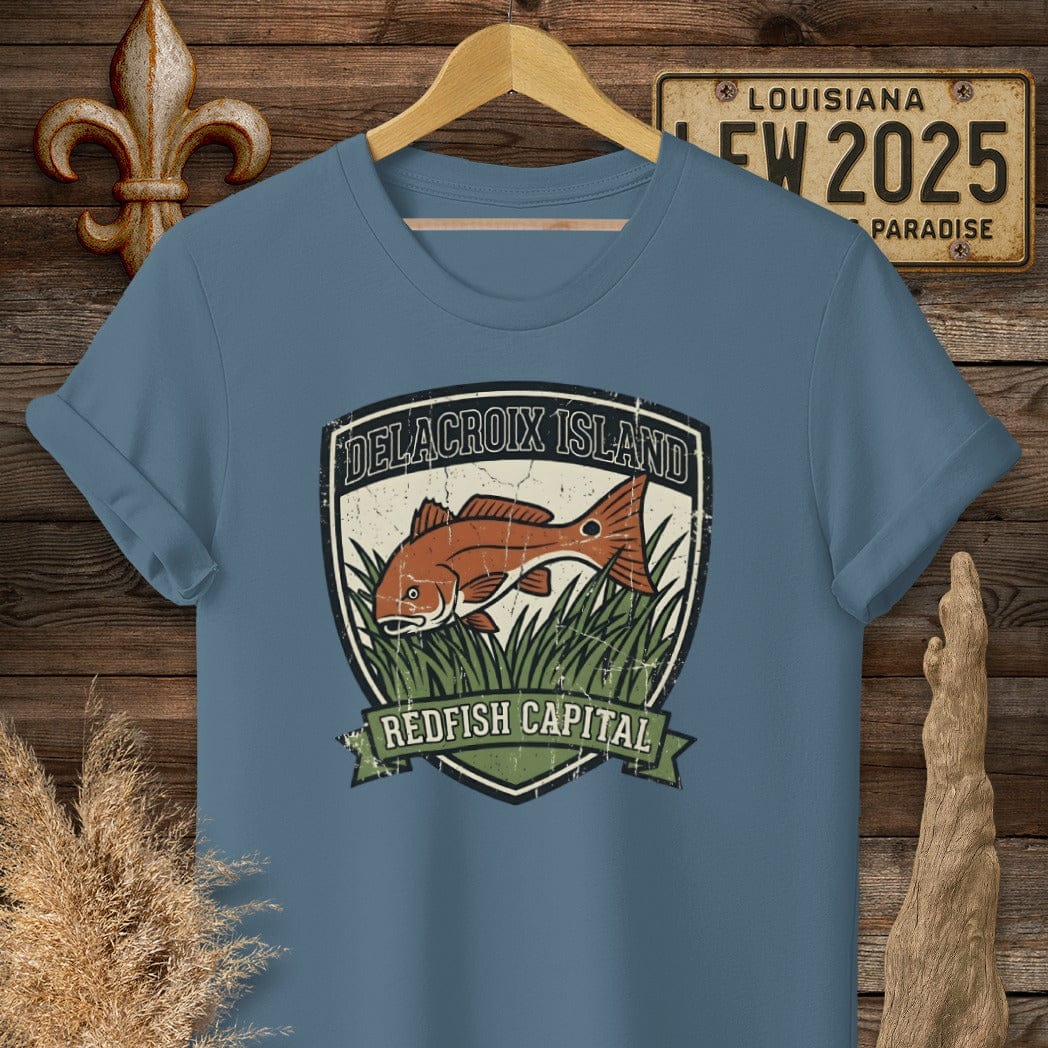 S / Indigo Blue Louisiana Delacroix T-Shirt by Laissez Faire Wear