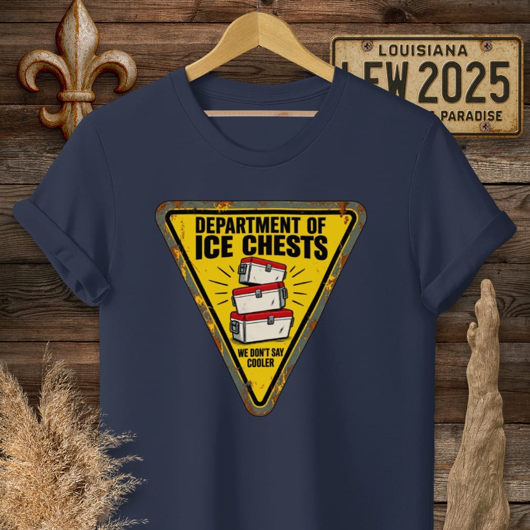 S / Navy Louisiana Dept of Ice Chests T-Shirt by Laissez Faire Wear