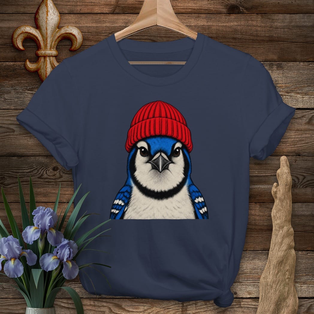 S / Navy Louisiana Didn't Leave Winter T-Shirt by Laissez Faire Wear