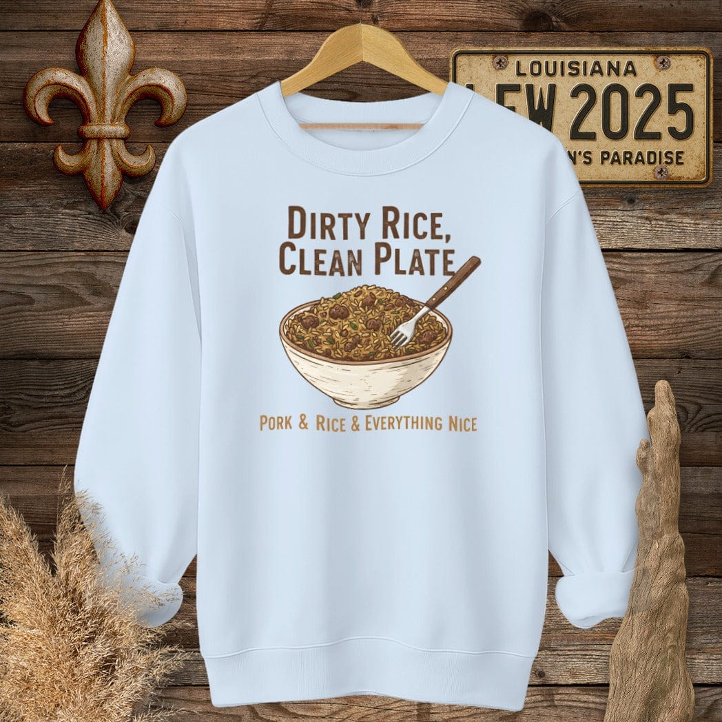 S / Light Blue Louisiana Dirty Rice Sweatshirt by Laissez Faire Wear
