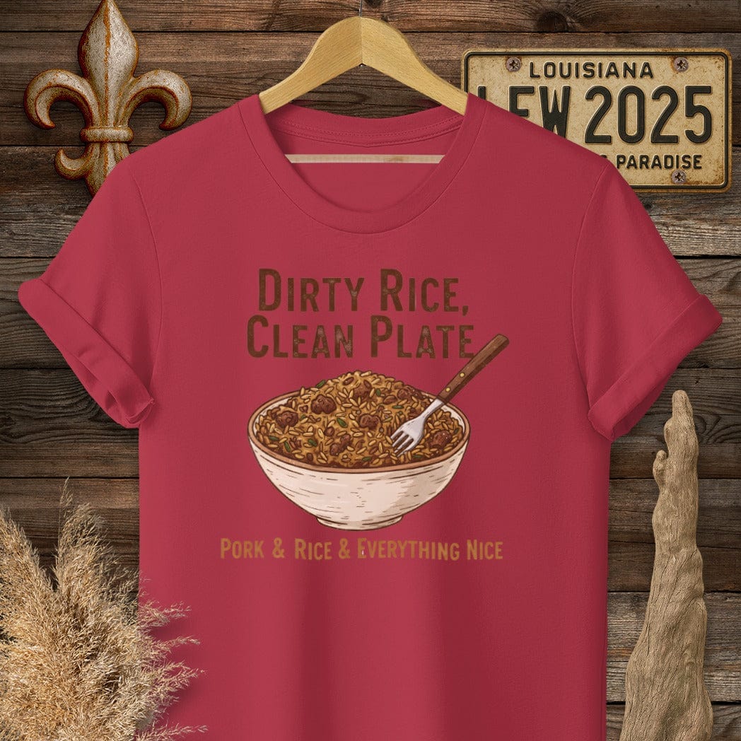 S / Antique Cherry Red Louisiana Dirty Rice T-Shirt by Laissez Faire Wear