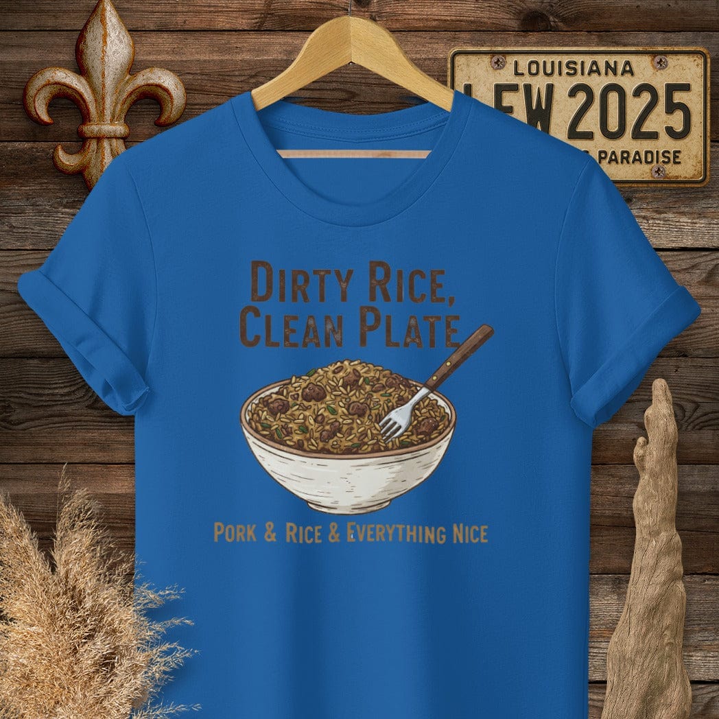 S / Royal Louisiana Dirty Rice T-Shirt by Laissez Faire Wear