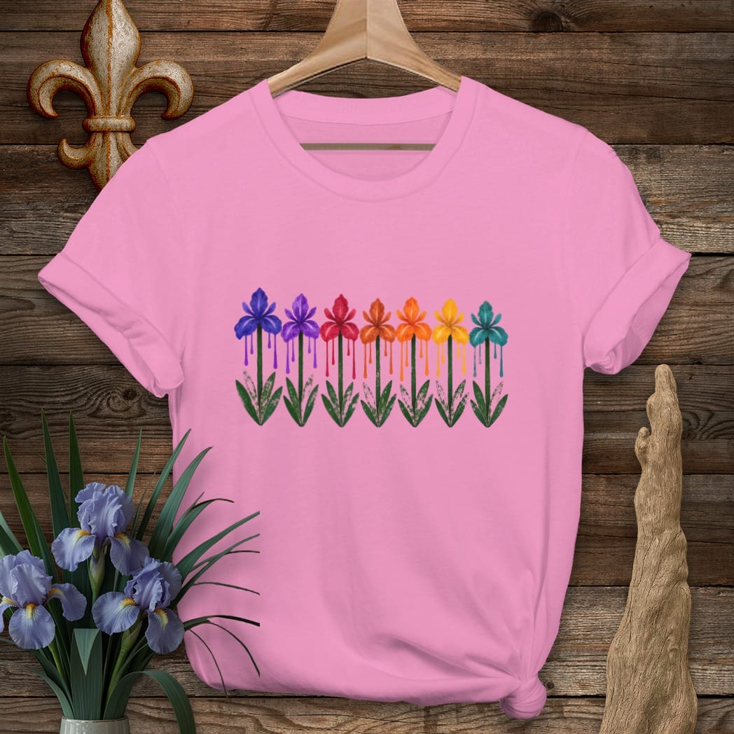 S / Azalea Louisiana Dripping Irises T-Shirt by Laissez Faire Wear