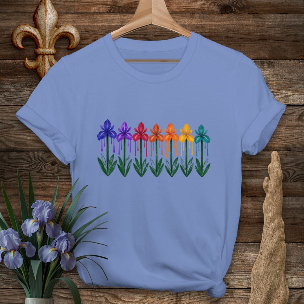 S / Iris Louisiana Dripping Irises T-Shirt by Laissez Faire Wear