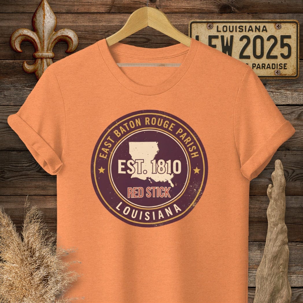 S / Heather Orange Louisiana East Baton Rouge Parish T-Shirt by Laissez Faire Wear
