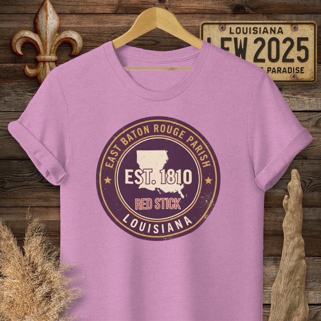 S / Heather Radiant Orchid Louisiana East Baton Rouge Parish T-Shirt by Laissez Faire Wear