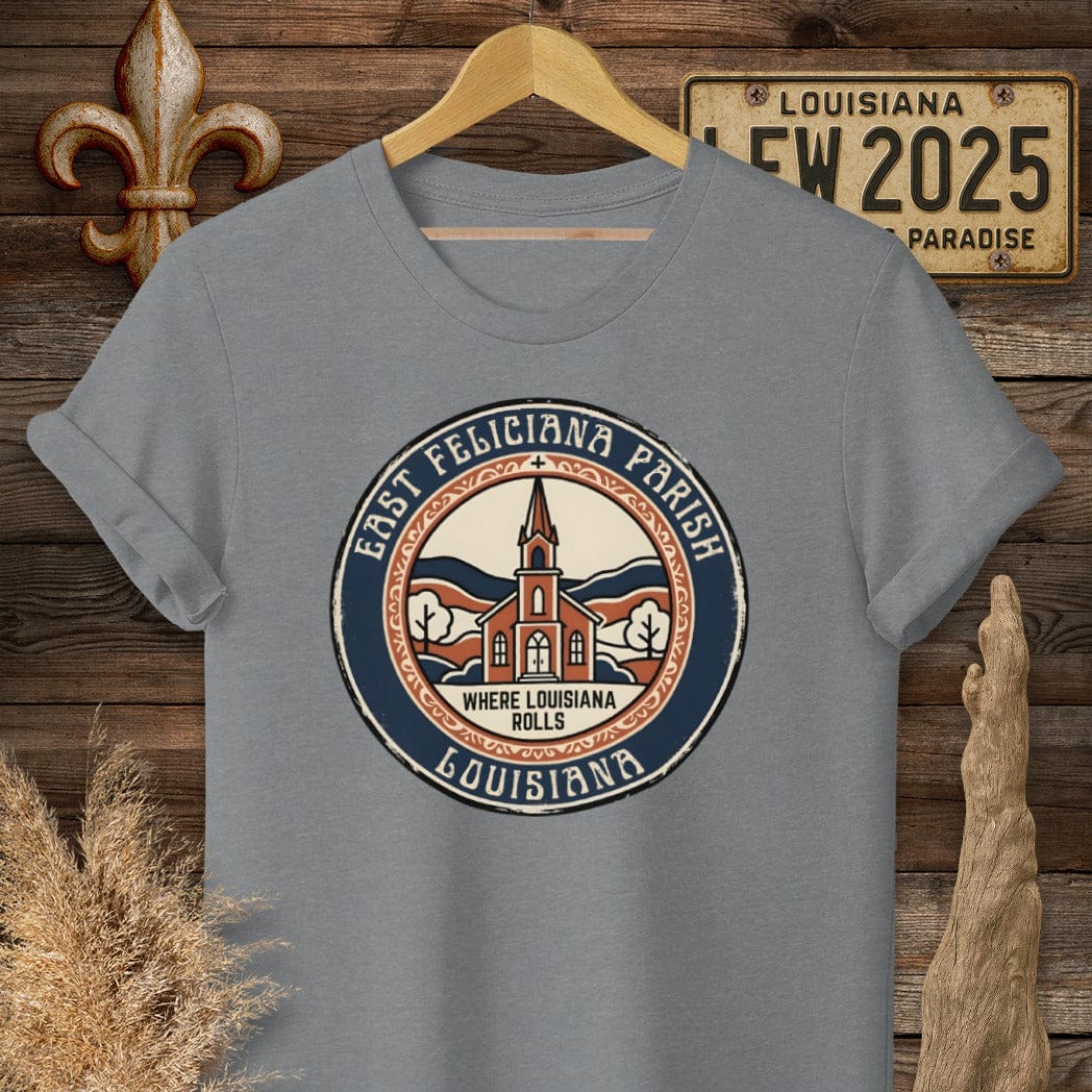 S / Graphite Heather Louisiana East Feliciana Parish T-Shirt by Laissez Faire Wear