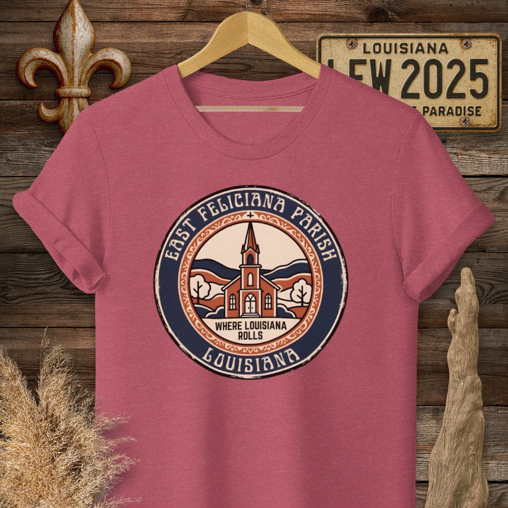 S / Heather Cardinal Louisiana East Feliciana Parish T-Shirt by Laissez Faire Wear