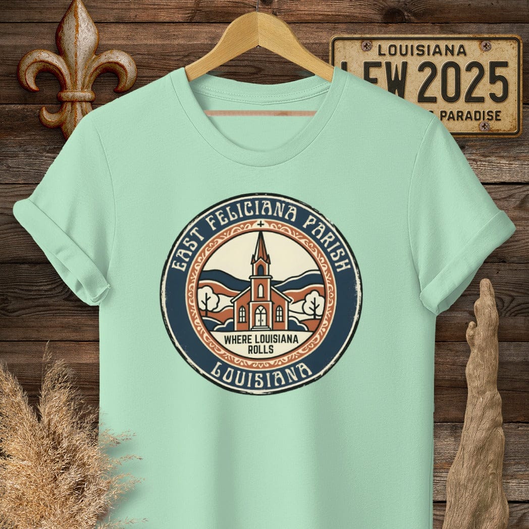 S / Mint Green Louisiana East Feliciana Parish T-Shirt by Laissez Faire Wear