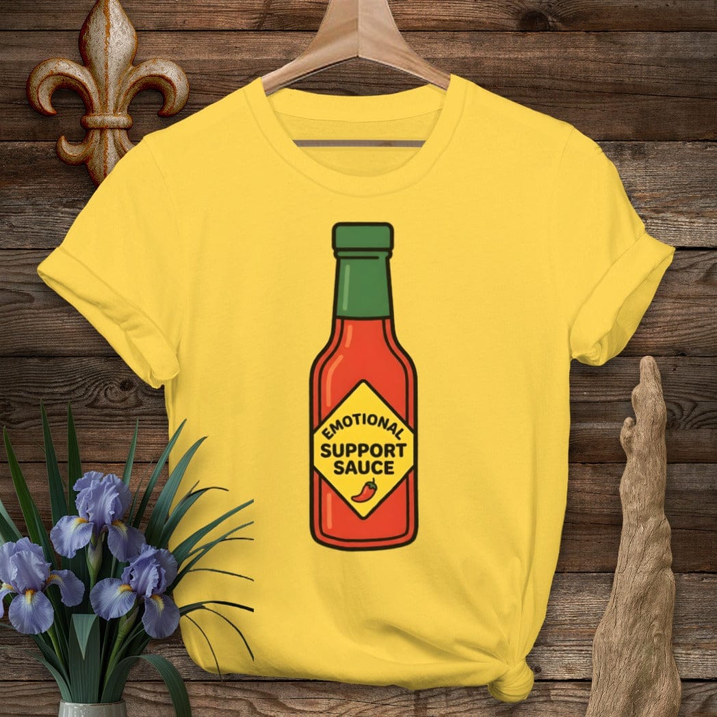 S / Daisy Louisiana Emotional Support Sauce T-Shirt by Laissez Faire Wear