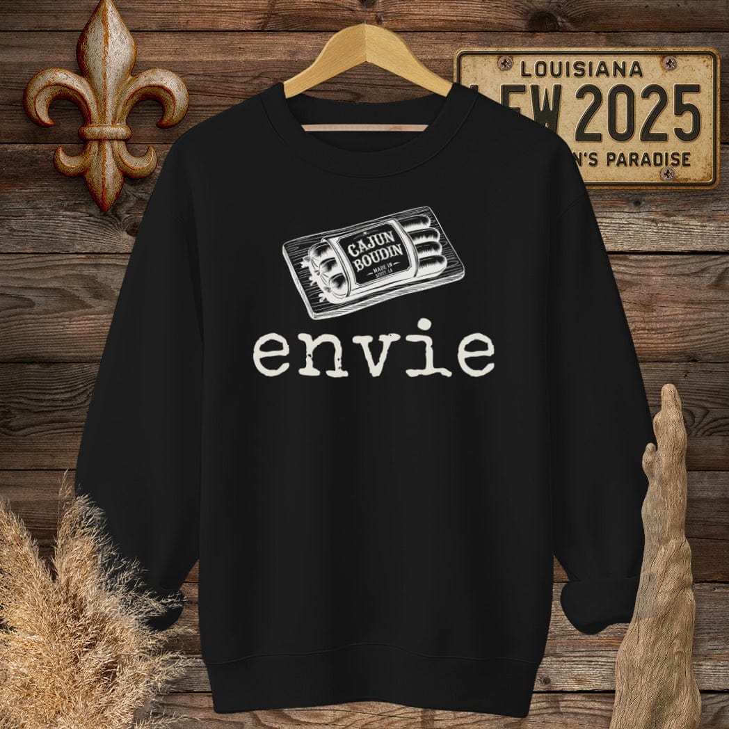 S / Black Louisiana Envie Cajun French Boudin Sweatshirt by Laissez Faire Wear