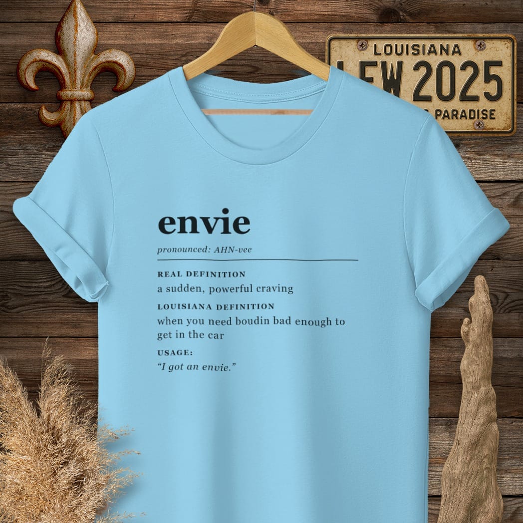 S / Sky Louisiana Envie Definition T-Shirt by Laissez Faire Wear