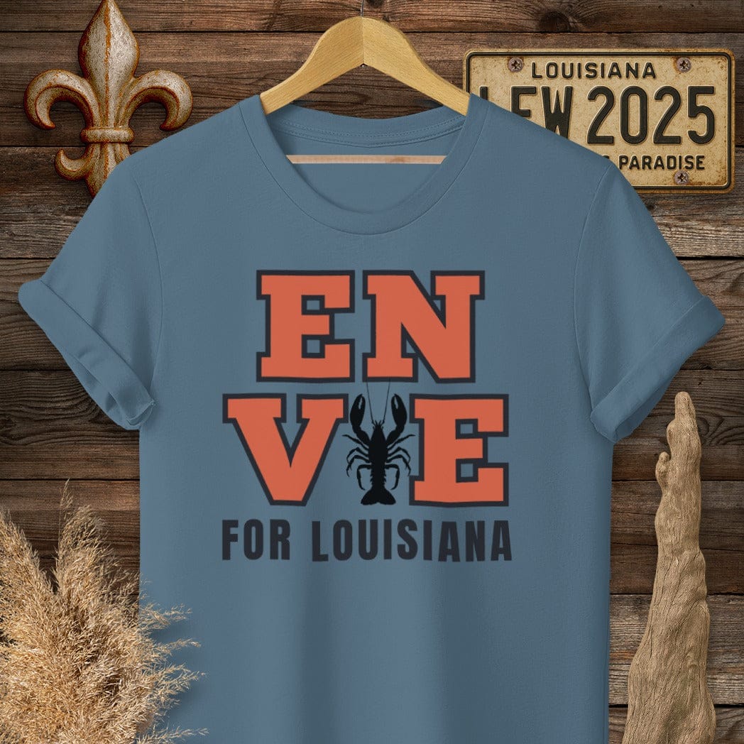 S / Indigo Blue Louisiana Envie for Louisiana T-Shirt by Laissez Faire Wear