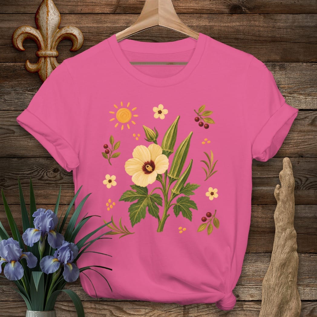 S / Heliconia Louisiana Essential Okra T-Shirt by Laissez Faire Wear