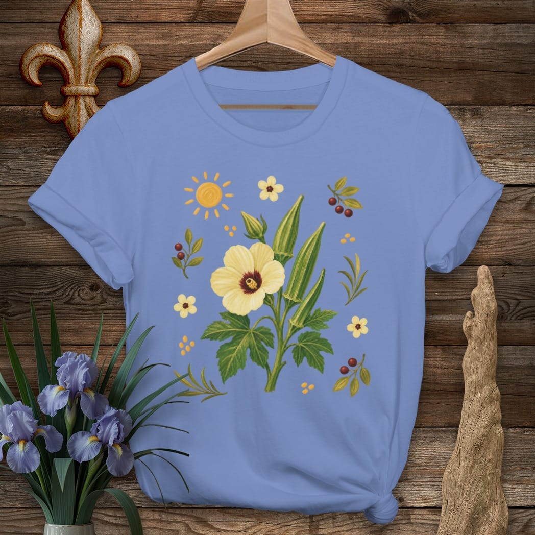 S / Iris Louisiana Essential Okra T-Shirt by Laissez Faire Wear