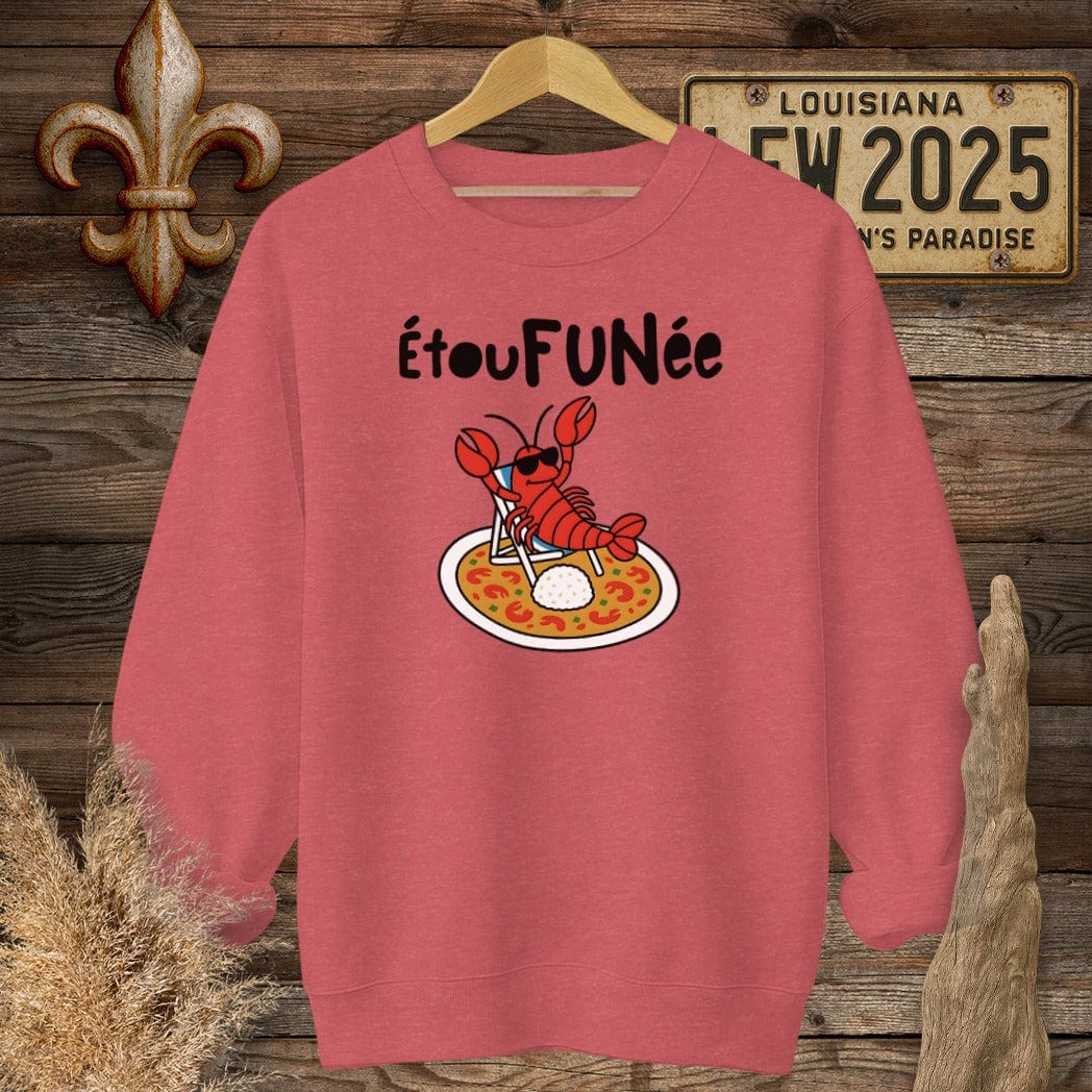 S / Heather Scarlet Red Louisiana EtouFUNee Sweatshirt by Laissez Faire Wear