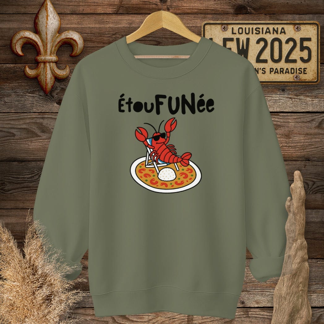 S / Military Green Louisiana EtouFUNee Sweatshirt by Laissez Faire Wear