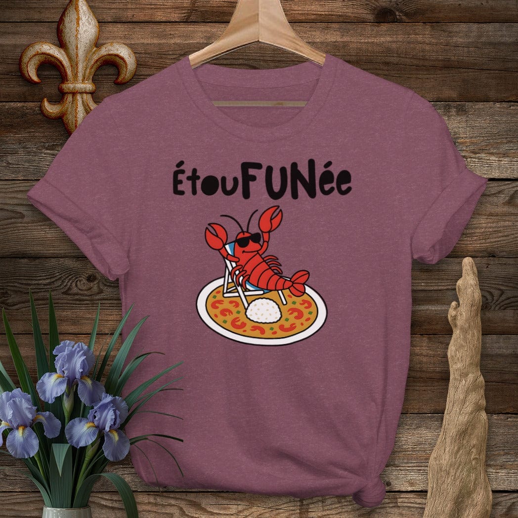 S / Heather Maroon Louisiana EtouFUNee T-Shirt by Laissez Faire Wear
