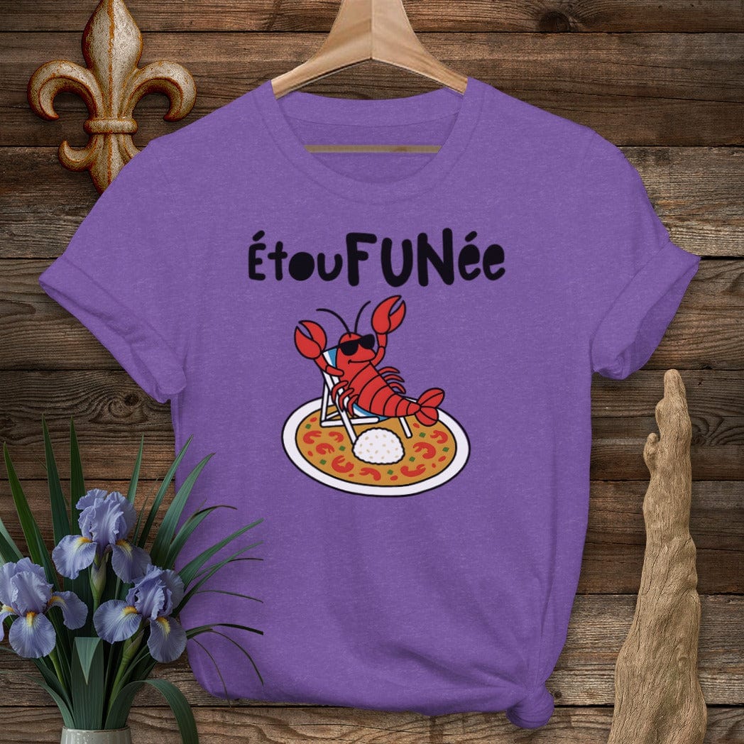 S / Heather Purple Louisiana EtouFUNee T-Shirt by Laissez Faire Wear