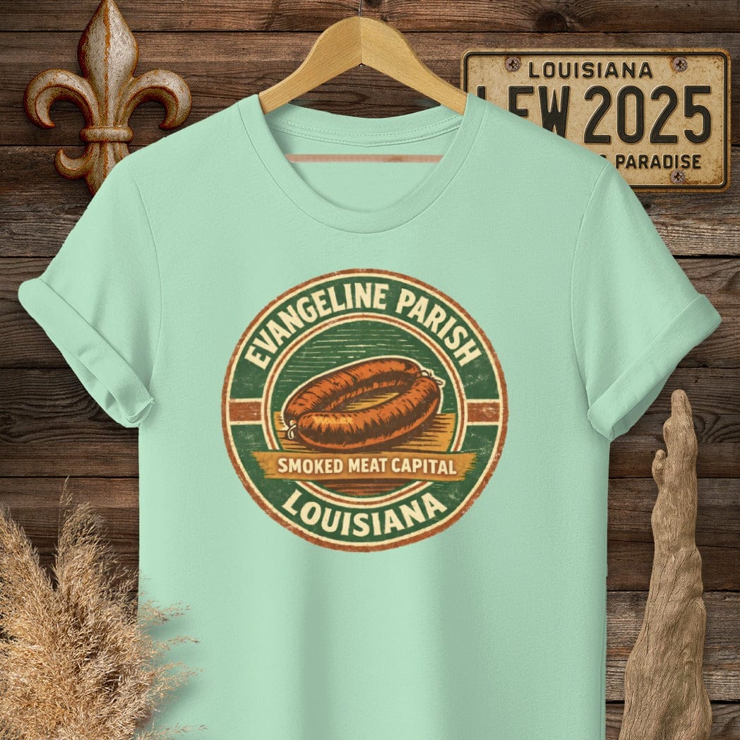 S / Mint Green Louisiana Evangeline Parish T-Shirt by Laissez Faire Wear