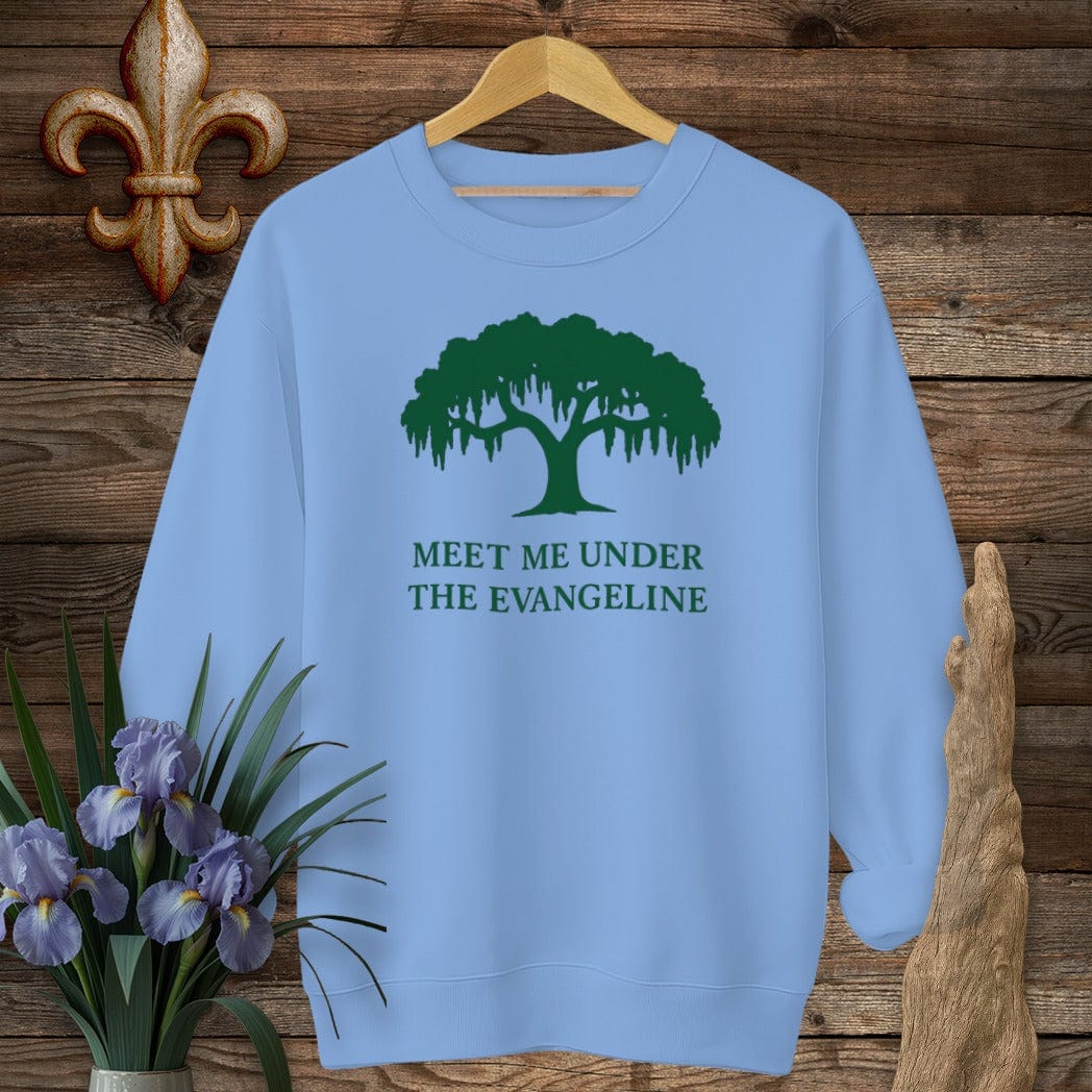 S / Carolina Blue Louisiana Evangeline Sweatshirt by Laissez Faire Wear