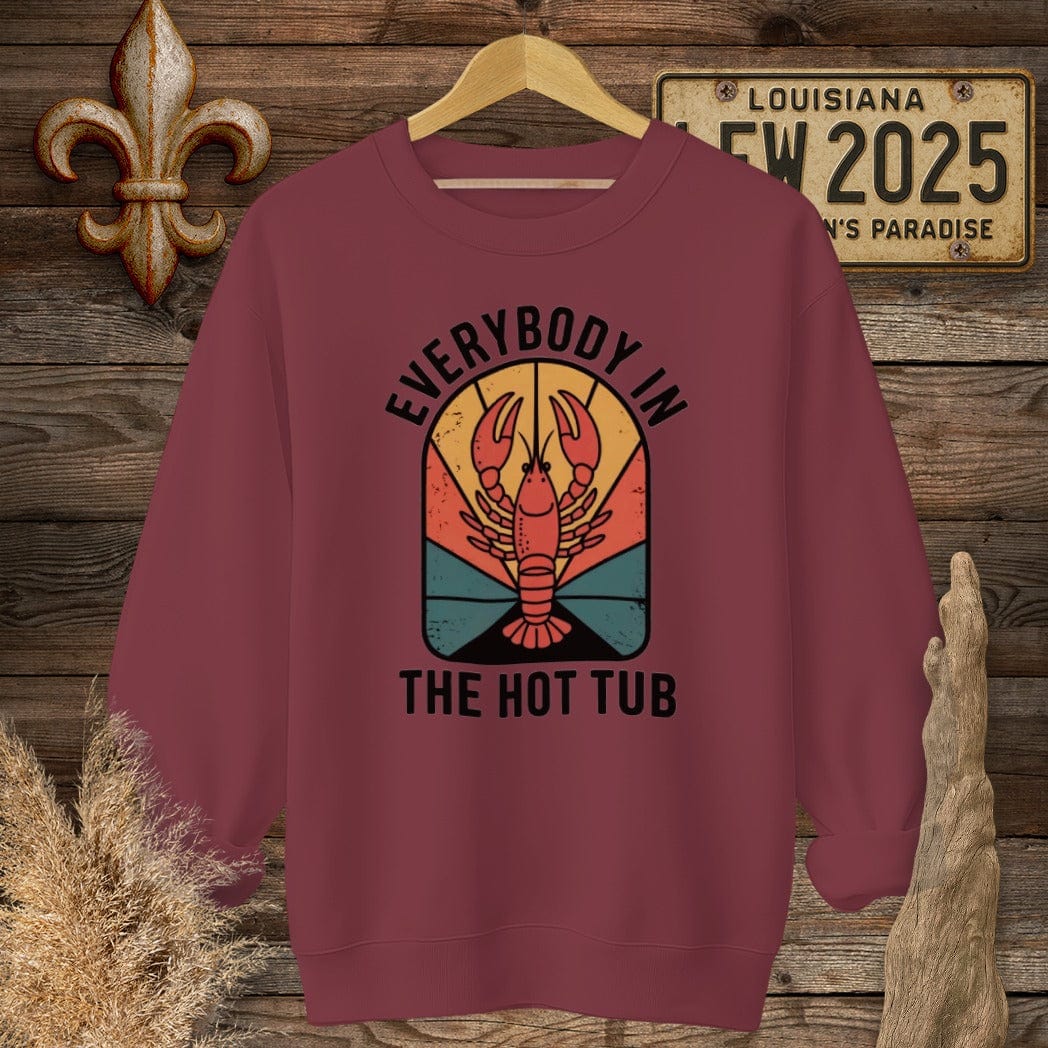 S / Garnet Louisiana Everybody in the Hot Tub Sweatshirt by Laissez Faire Wear