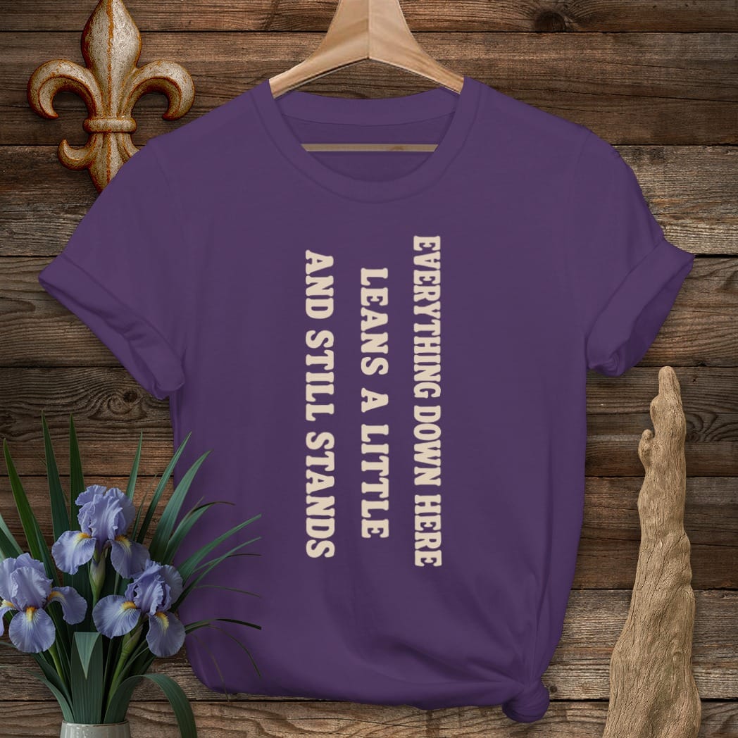 S / Purple Louisiana Everything Here Leans T-Shirt by Laissez Faire Wear
