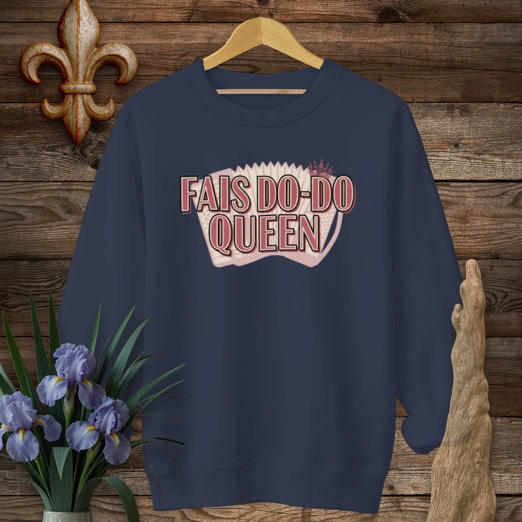 S / Navy Louisiana Fais Do-Do Queen Sweatshirt by Laissez Faire Wear