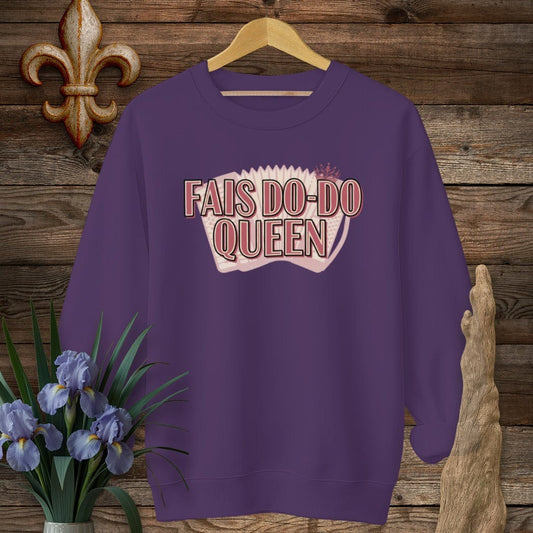 S / Purple Louisiana Fais Do-Do Queen Sweatshirt by Laissez Faire Wear